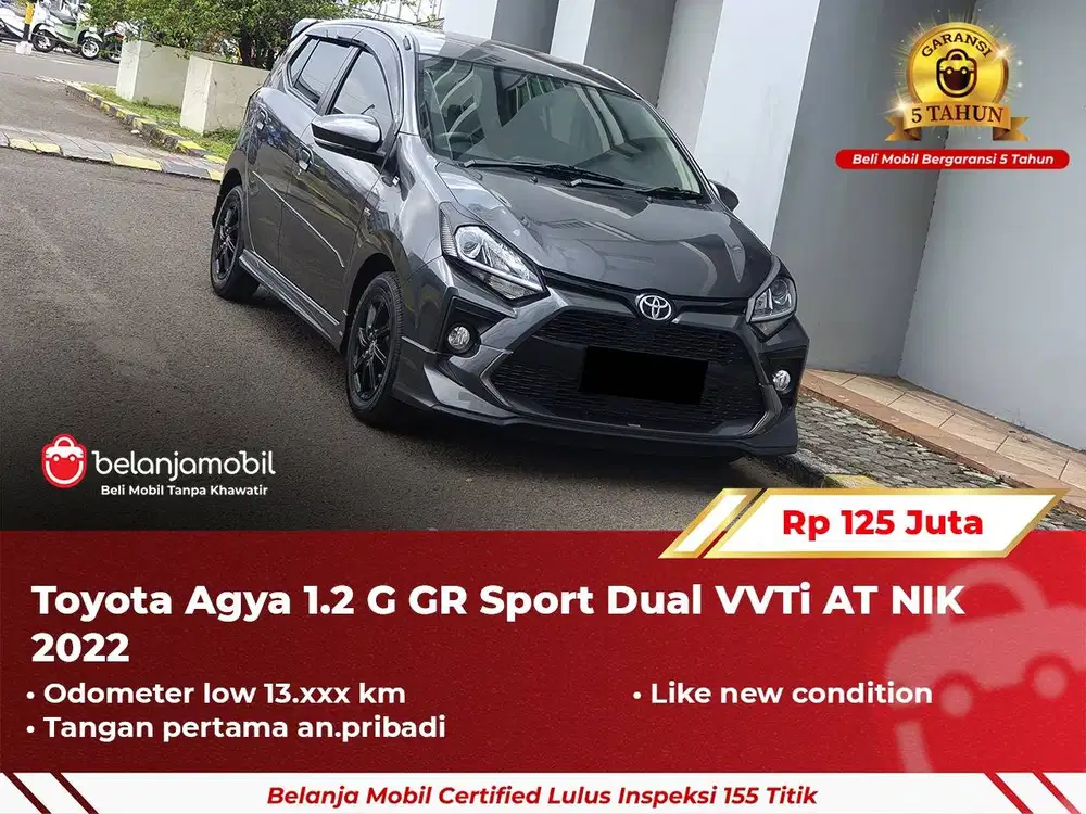 [ GARANSI 5TH ] Toyota Agya 1.2 G GR Sport Dual VVTi AT 2022/2023