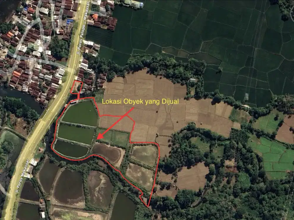 Tanah Tambak Produktif di Lokasi yang strategis Akses Langsung ke Jalan Nasiona