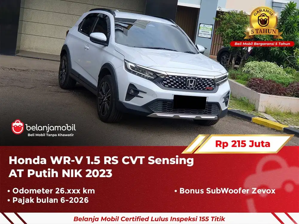 [ GARANSI 5TH ] Honda WR-V WRV WR V 1.5 RS CVT Sensing AT 2023 2024