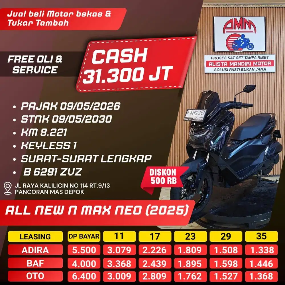 ALL NEW N MAX NEO 2025 KM LOW LIKE NEW PAJAK HIDUP CC 0% KREDIVO GOPAY