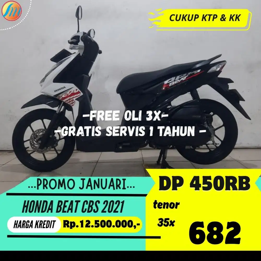 HONDA BEAT CBS 2021 DP CUKUP 450RIBU ANGSURAN SANGAT RINGAN BERGARANSI