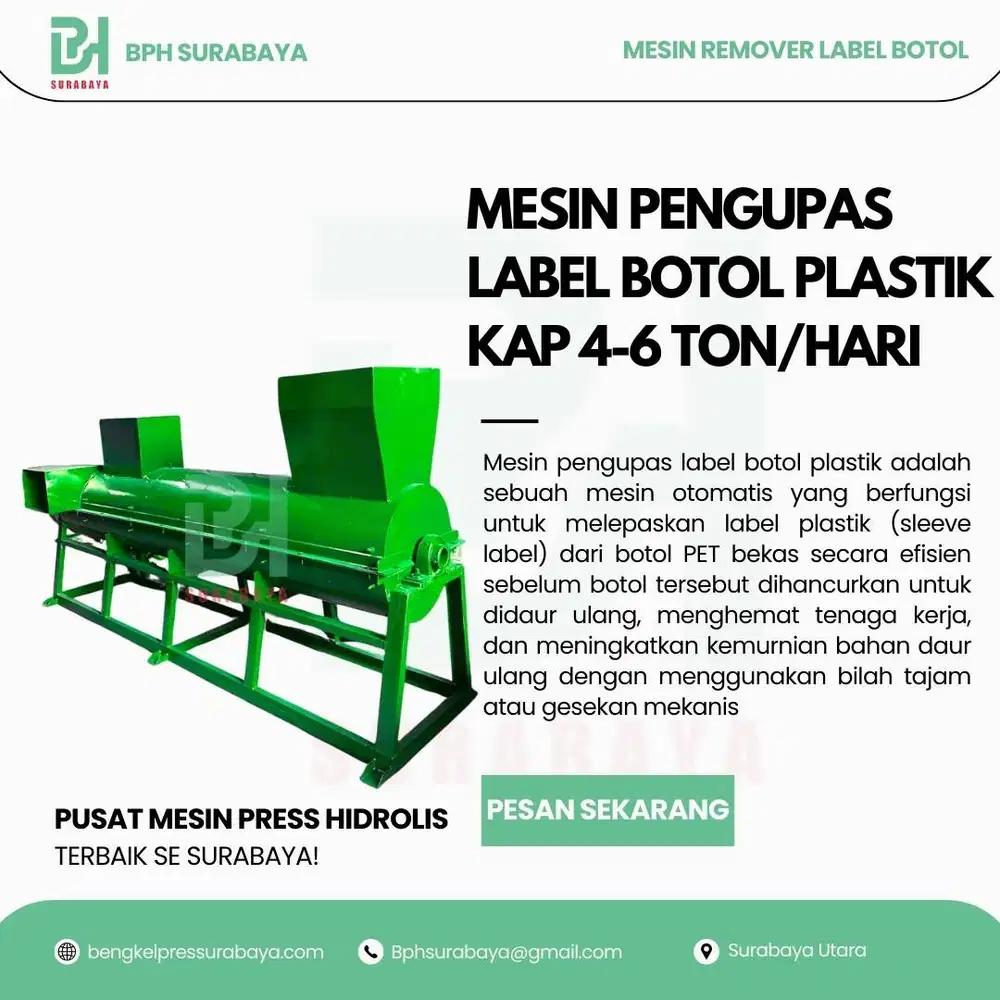 Mesin Pengupas Label Botol Plastik Teh Pucuk, Aqua, Club, dll Termurah