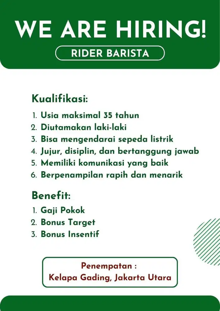 Barista Rider/ Barista Keliling