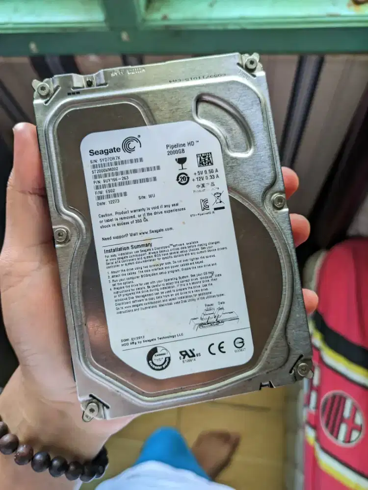 HARDISK HDD SEAGATE PIPELINE HD 2TB 3,5 (SENTINEL 100%, LIKE NEW)