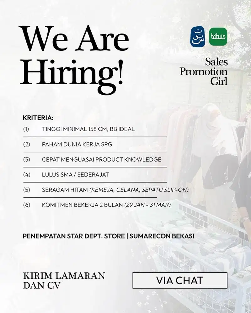 Lowongan SPG di Bidang Fashion