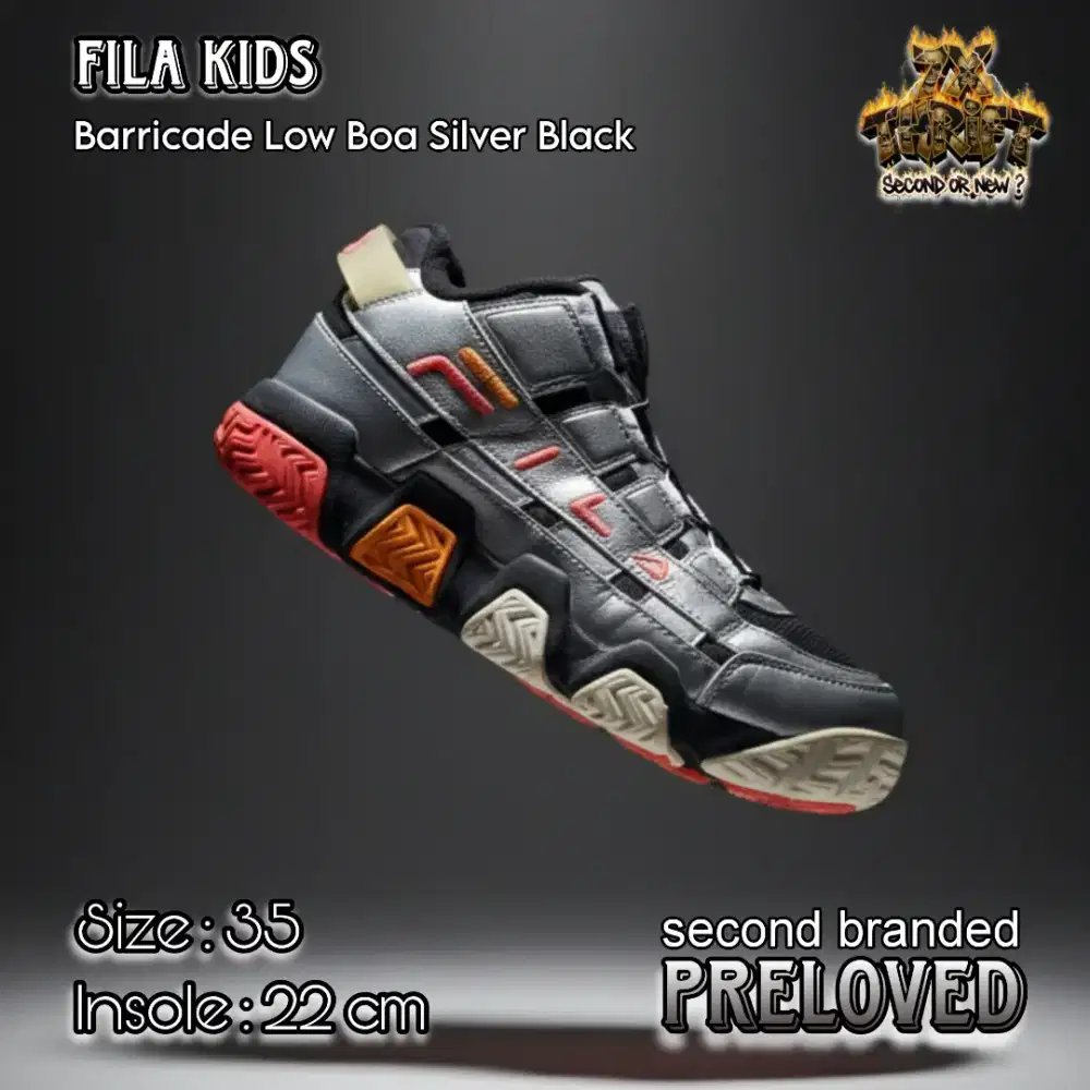 SEPATU SNEAKERS COWO/CEWE BASKET/HIGH/CASUAL FILA BOA SILVER BLACK