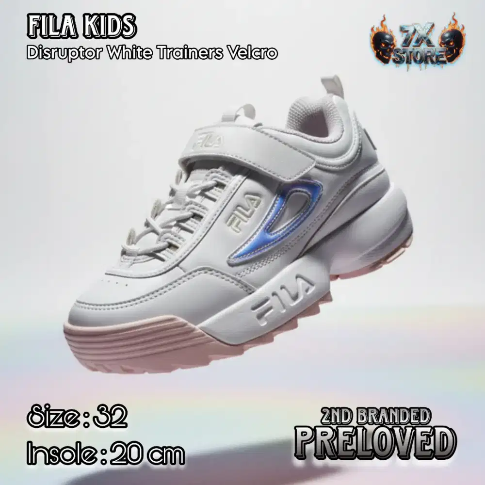 SEPATU SNEAKERS ANAK CEWE CASUAL/OLAHRAGA/RUNNING FILA DISRUPTOR PUTIH