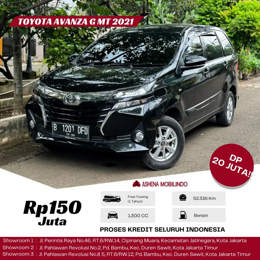 Avanza G MT 2021 Hitam DP 20jt Cash Atau Kredit Terbaik SeOLX!