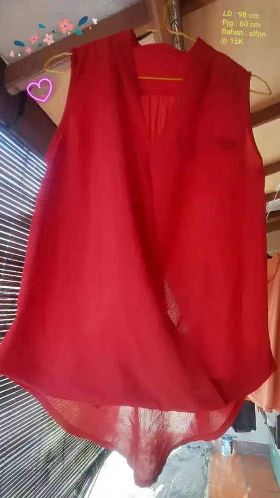 Blus sifon merah