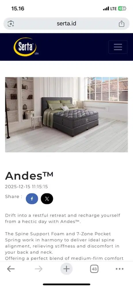 Kasur Serta ukuran 160x200