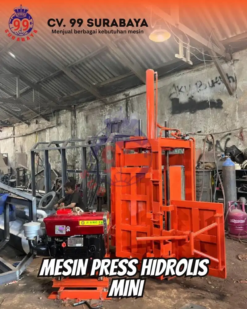 Mesin Press Hidrolik Mini Dengan Penggerak Dinamo Diesel Surabaya Mura