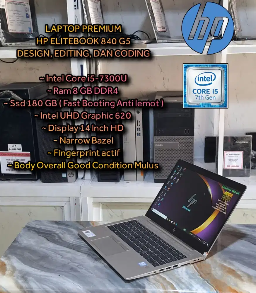 LAPTOP HP SUPER PREMIUM LAPTOP DESIGN EDITING CODING SUPER MULUS