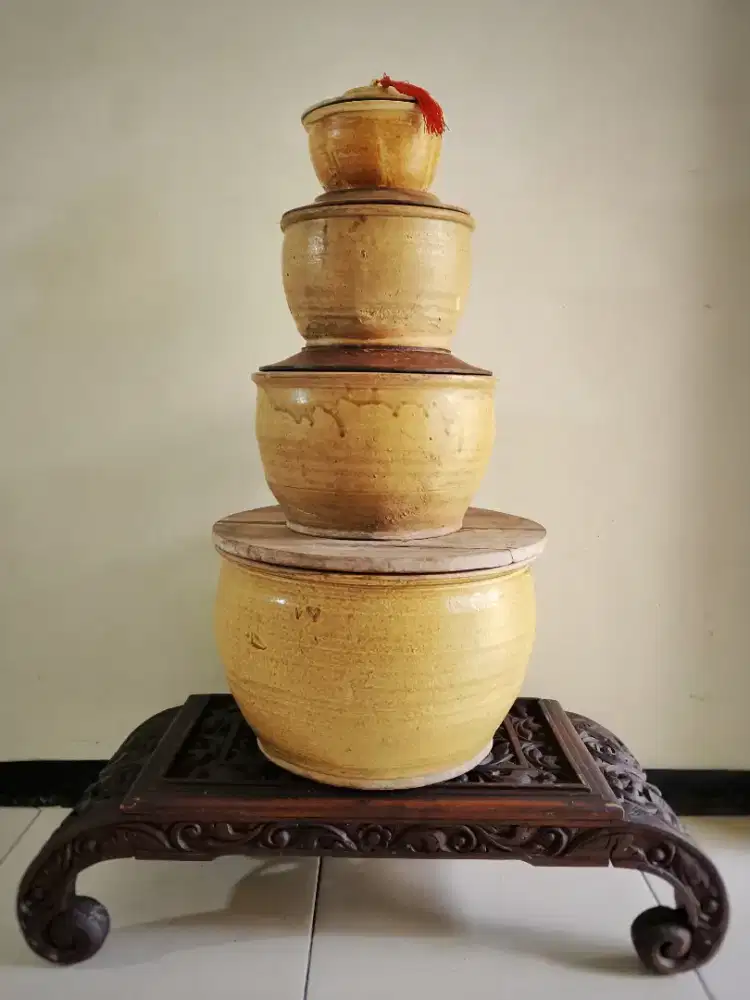 Set tempayan guci patiman cina tempat telur asin kuno