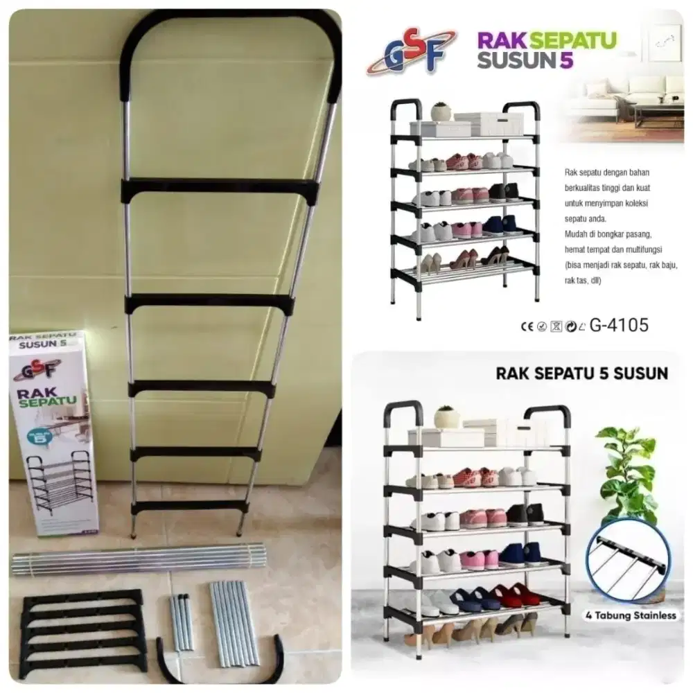 Rak Sepatu Susun 5 Multifungsi GSF G-4105