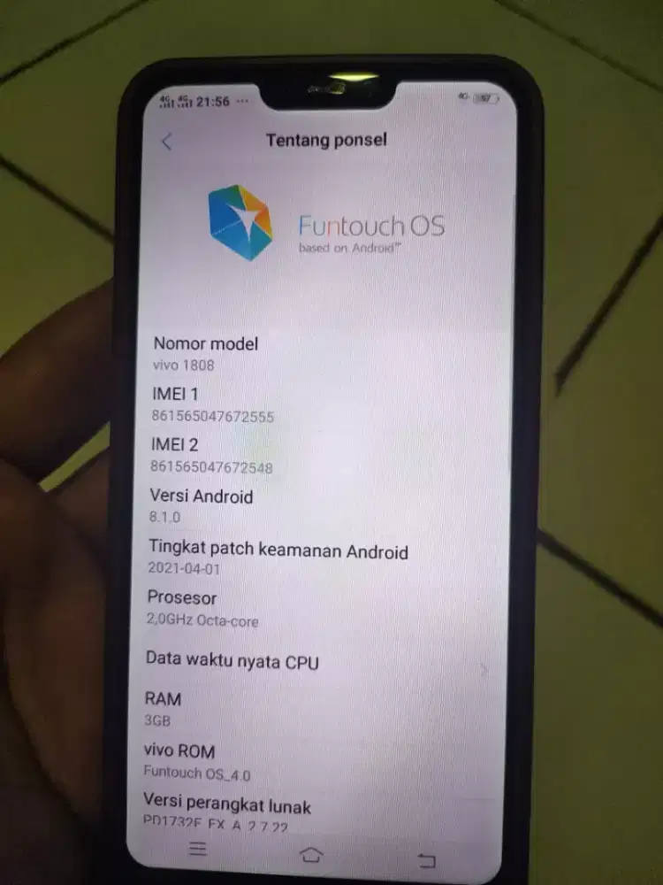 vivo y81 ram3 lengkap