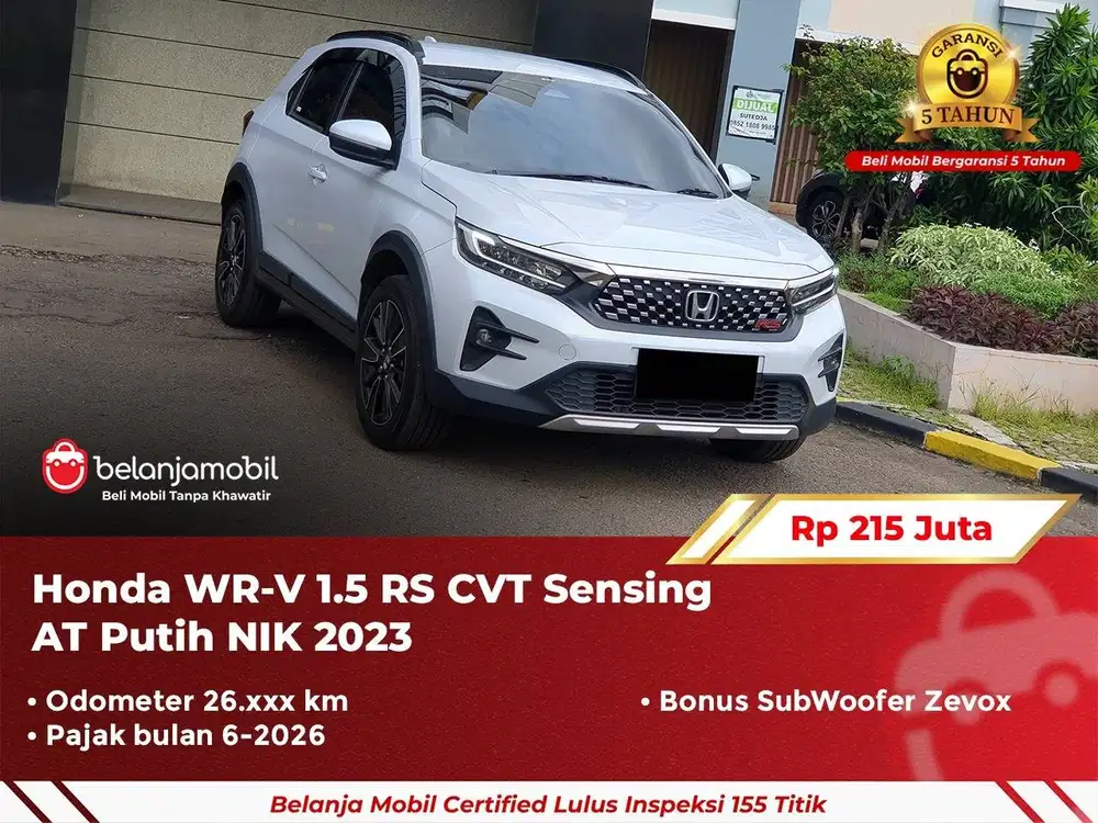 [ GARANSI 5TH ] Honda WR-V WRV WR V 1.5 RS CVT Sensing AT 2023/2024