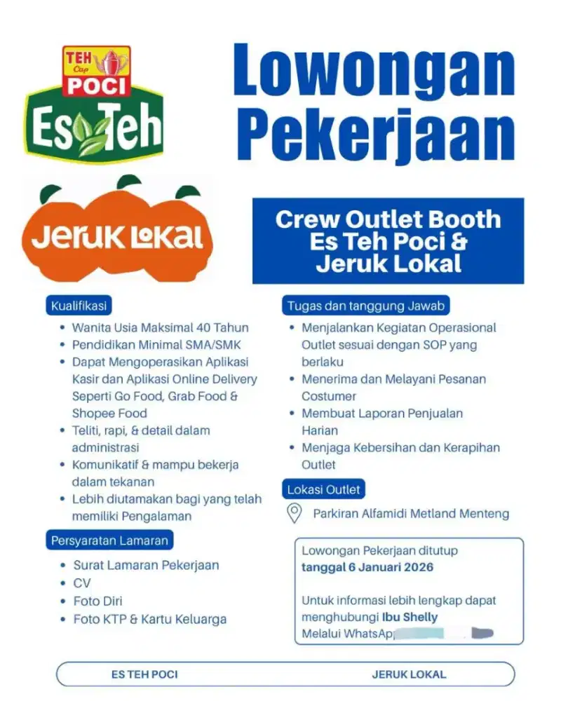 Outlet Crew Es Teh Poci & Jeruk Lokal