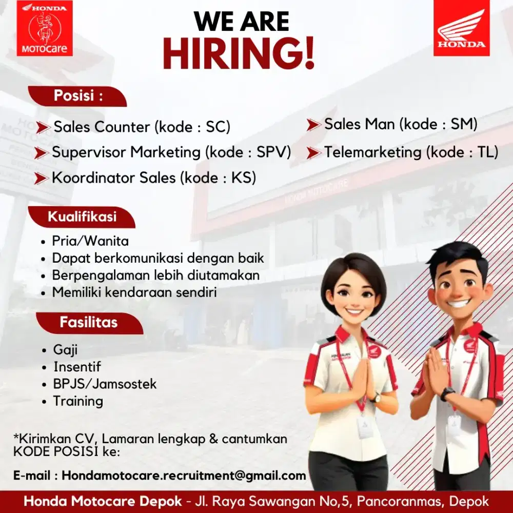 LOWONGAN KERJA DI DEALER HONDA
