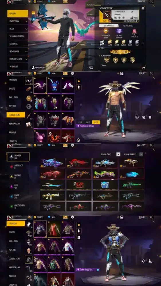 Dijual segera akun free fire RESMI AGEN BOYZ STORE