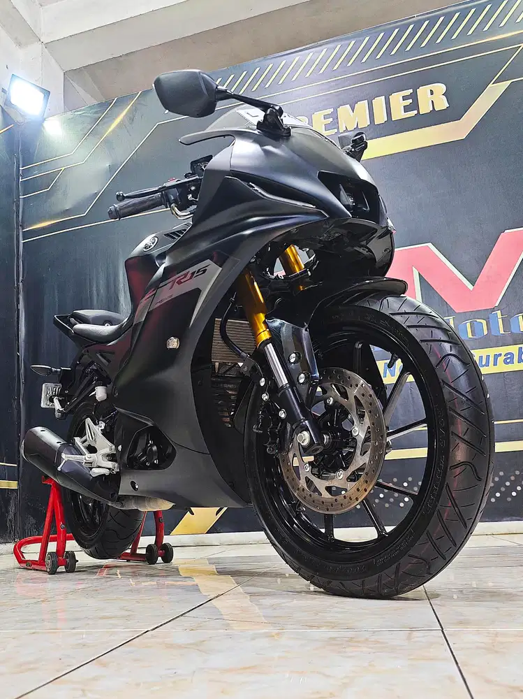 Yamaha R15 V4 Conected  2023 black Matte km2rn.Anugerah motor rungkut