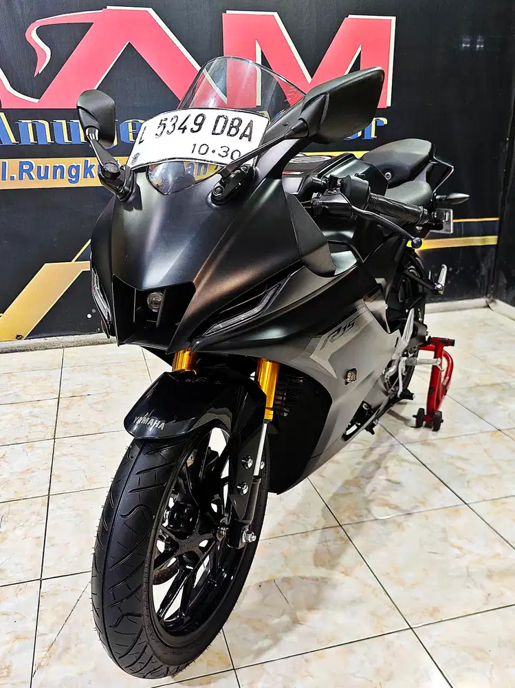 Yamaha R15 V4 Conected  2023 black Matte km2rn.Anugerah motor rungkut