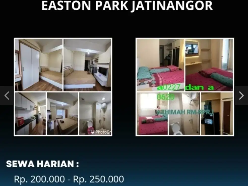Sewa Harian/Bulanan/Tahunan Apartement Easton Park Jatinangor Harga Sewa Termurah