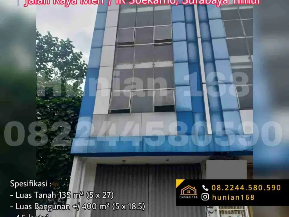 Jual Ruko Jalan Raya Merr ir Soekarno Sukarno Hatta Kertajaya Rungkut Surabaya Timur Rumah Toko