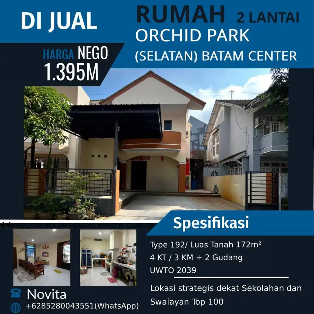 Rumah 2 Lantai ORCHID PARK - Batam Center