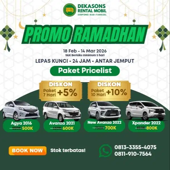 PROMO! Sewa Mobil Agya, Avanza, Xpander - Lepas Kunci / Plus Supir
