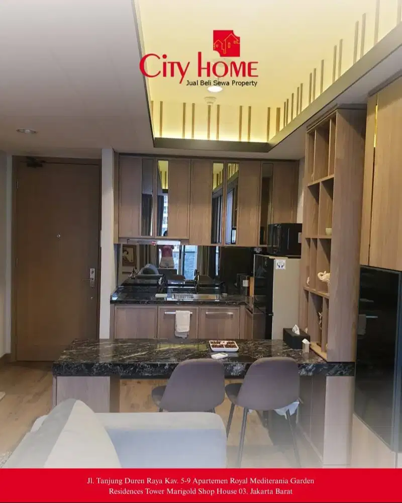 For Rent Apartemen 1BR Full Furnished, 38m2, Best View, Jakarta Barat