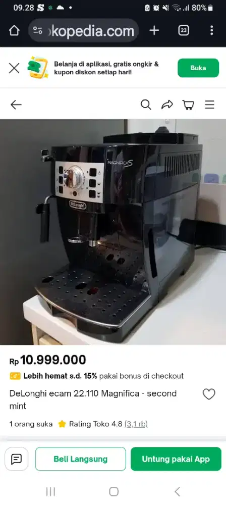 Delongi coffee machine
