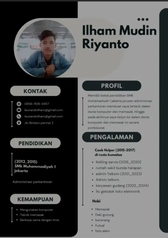 Tolong di bantu kerja apa saja yg penting halal