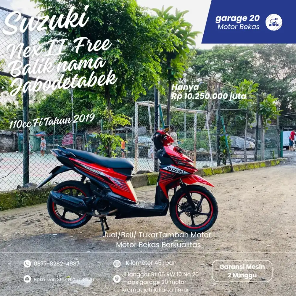Suzuki NEX II 110cc Fi Free Balik nama Tahun 2019 Pajak Hidup