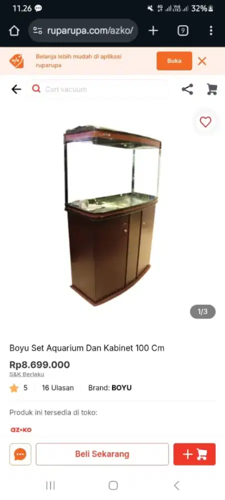 Aquarium set cabinet