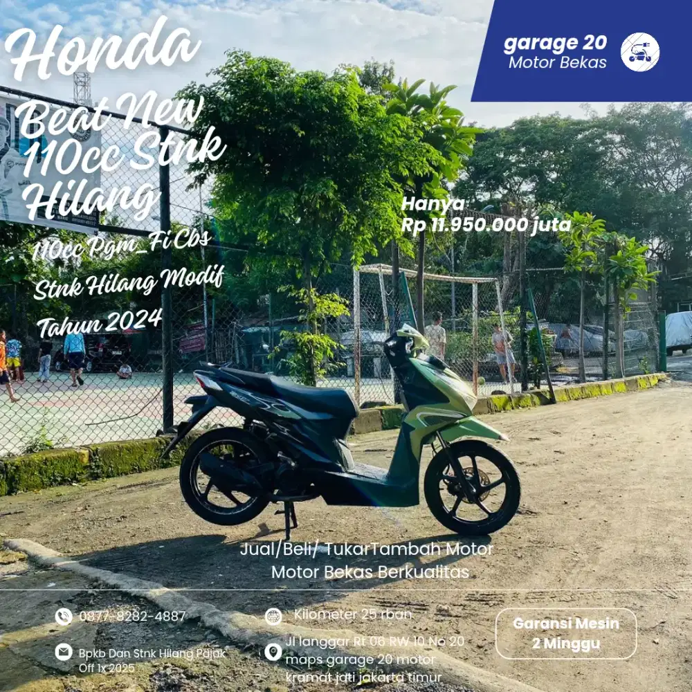 Honda Beat 110cc Modif Pgm_Fi Esp Cbs Stnk Hilang Tahun 2024 Pajak Off