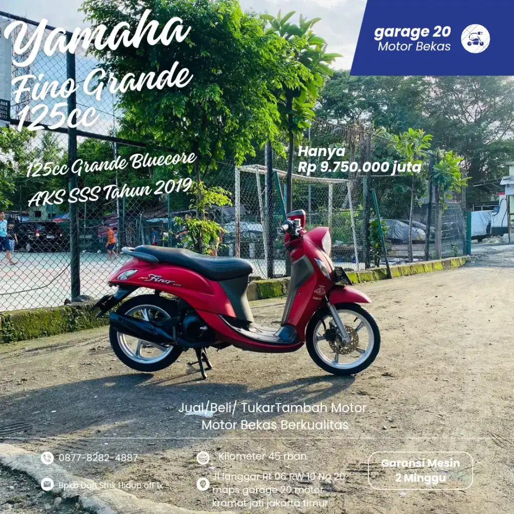 Yamaha Fino Grande 125cc Bluecore Fi Led Tahun 2019 Pajak Off