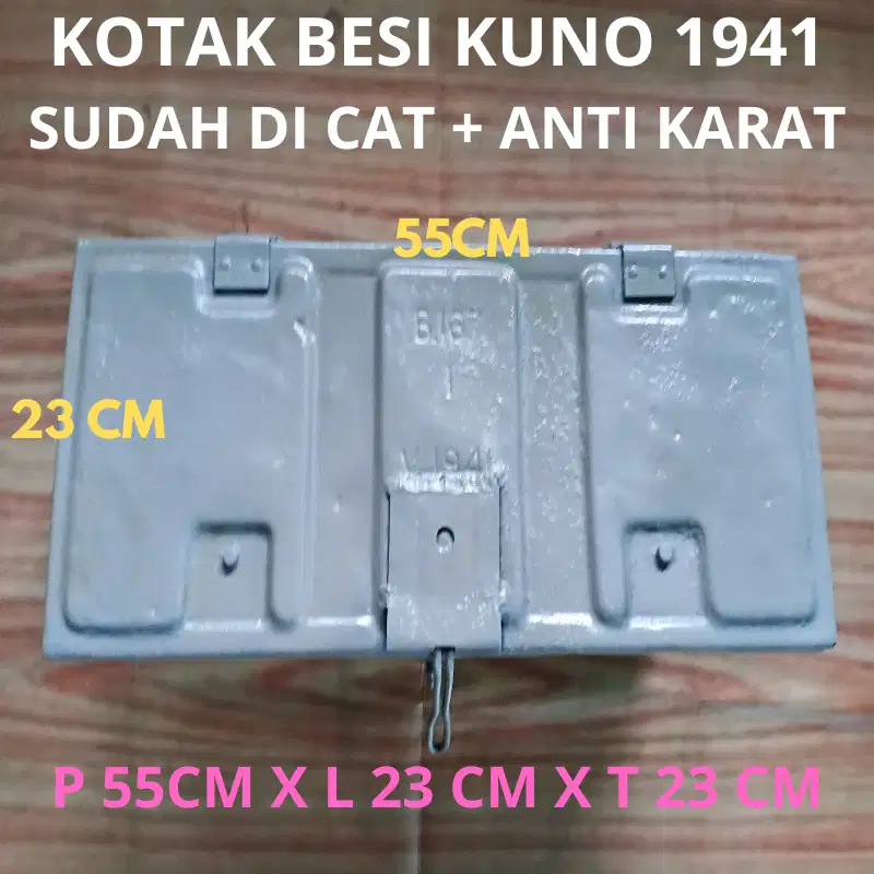 KOTAK BOX BOKS PLAT BESI TAHUN 1941  KUAT TEBAL BRANKAS MULUS berat