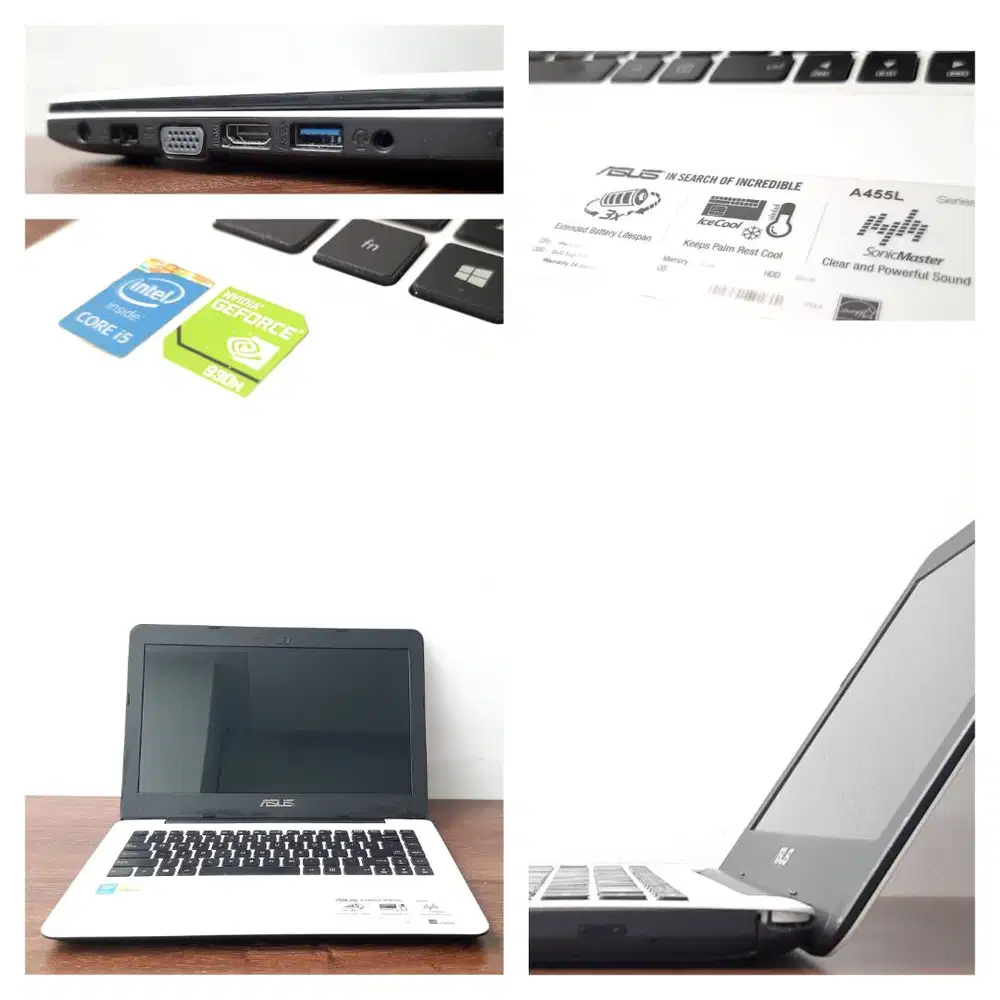 LAPTOP ASUS A455L ORE I5 GEN 5-5200U 4 GB HDD 500 GB WIN 10 - PRELOVED