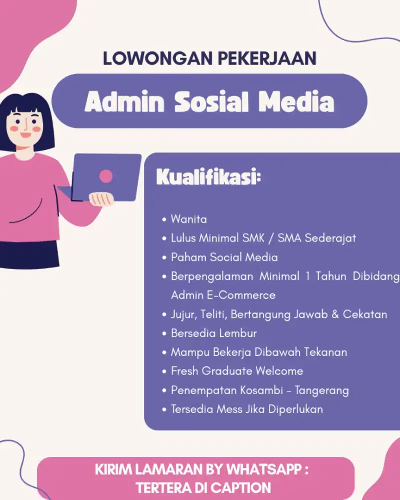 LOWONGAN KERJA ADMIN SOSIAL MEDIA