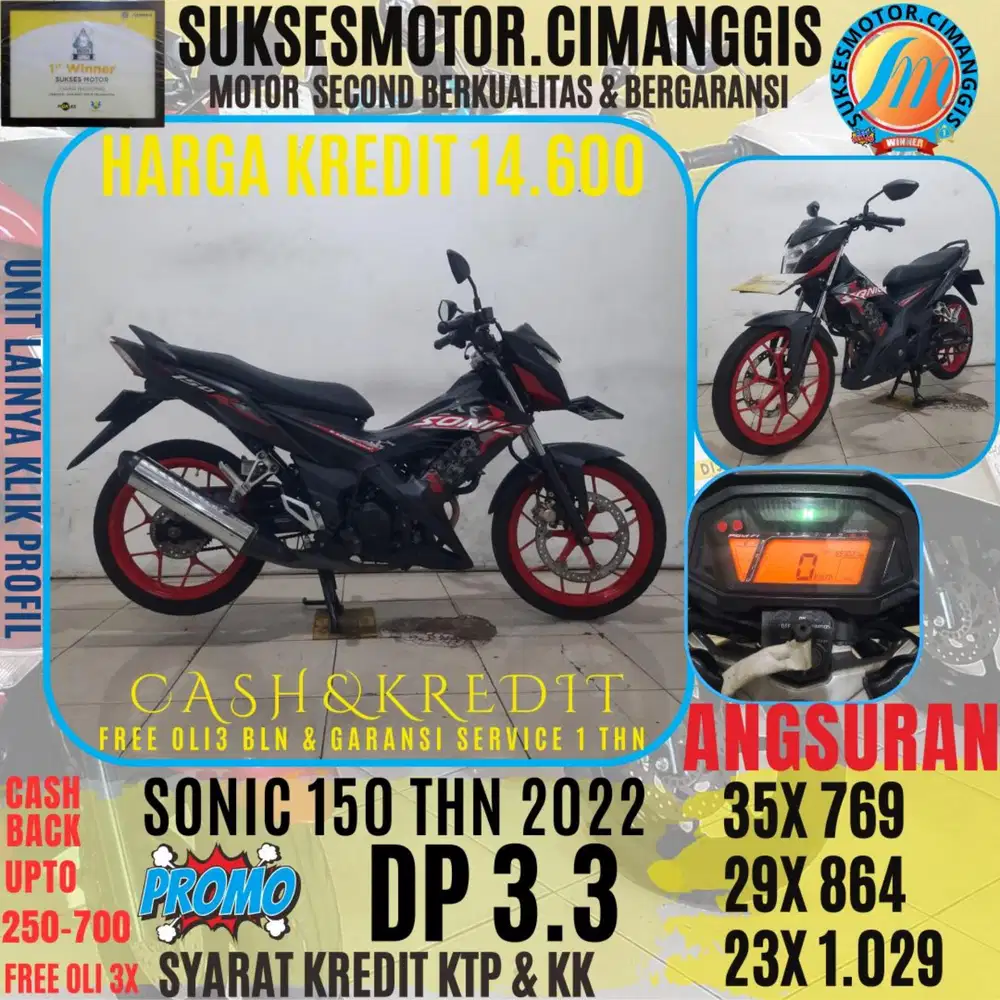 SONIC 150 R CASHBACK UPTO 700 RIBU FREE OLI3BLN