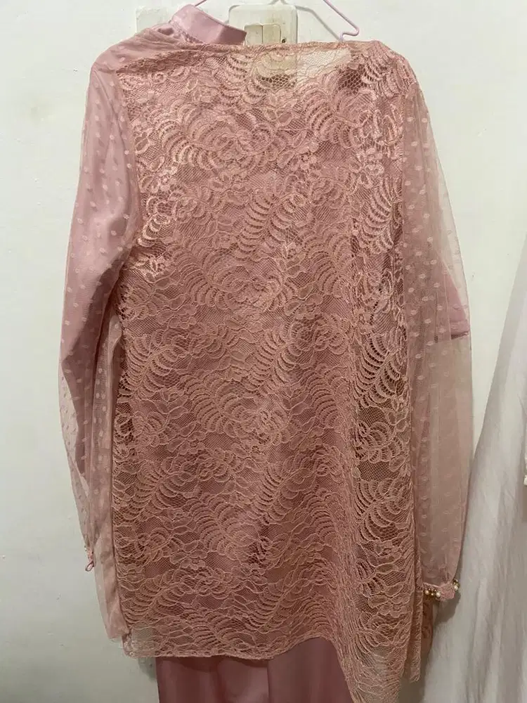 DRES WANITA WARNA SOFT PINK