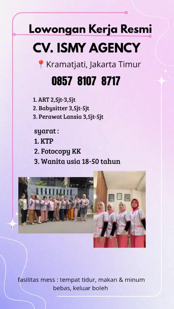 Loker ART, Baby sister &rawat lansia