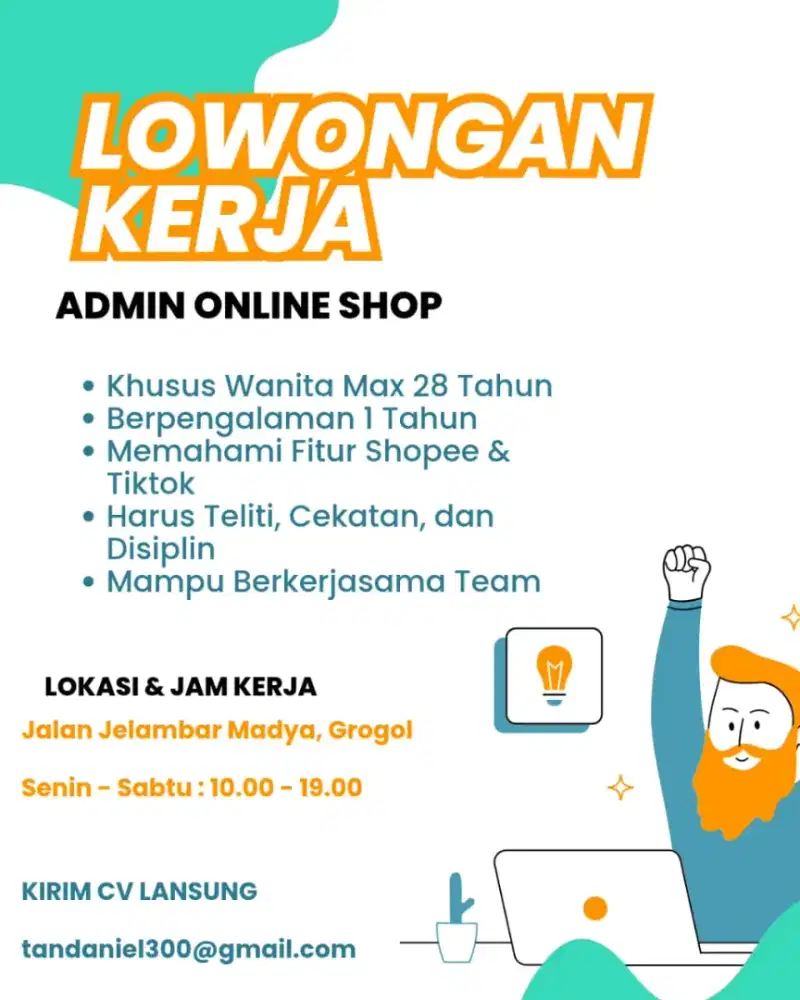 Lowongan Admin Online Khusus Wanita Pengalaman