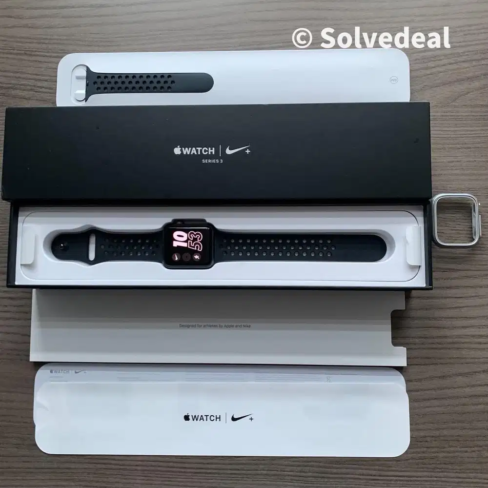 Apple Watch Nike Series 3 42mm Fullset Original Baterai Awet