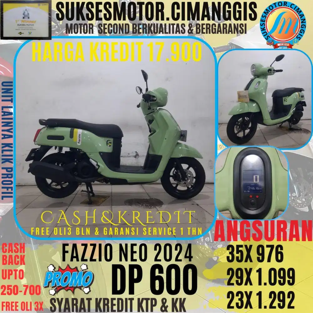 DP 600 FAZZIO NEO CASBACK UPTO 700 RIBU FREE OLI3BLN