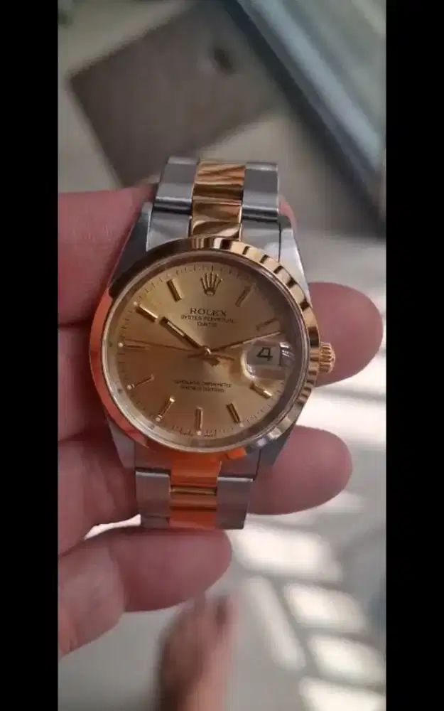 Rolex date dual tone 18 k