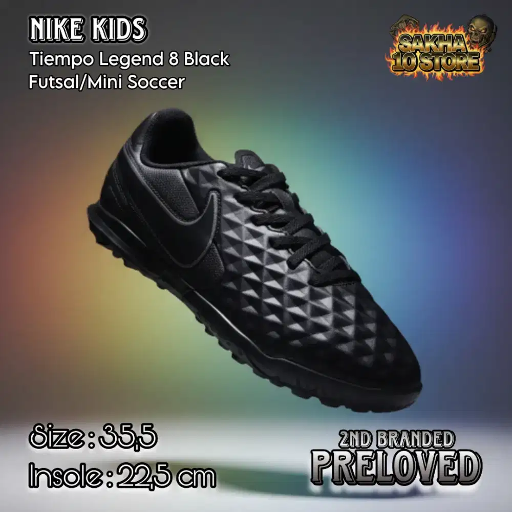 SEPATU BOLA FUTSAL MEWAH ANAK LAKI LAKI BLACK LIST RAINBOW BUNGLON