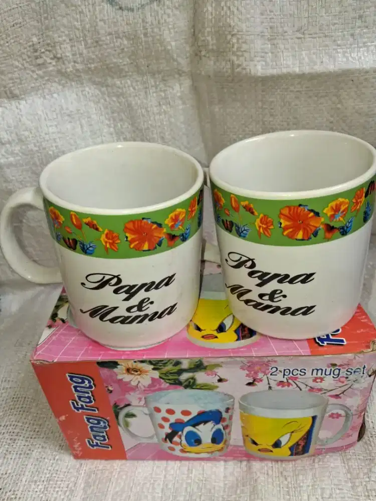 Mug papa mama keramik merk fang fang