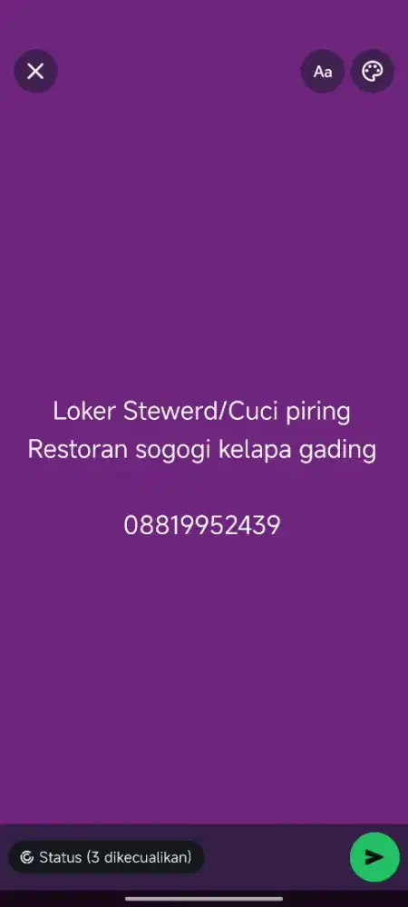 Di butuhkan segera Stewered/Cuci piring