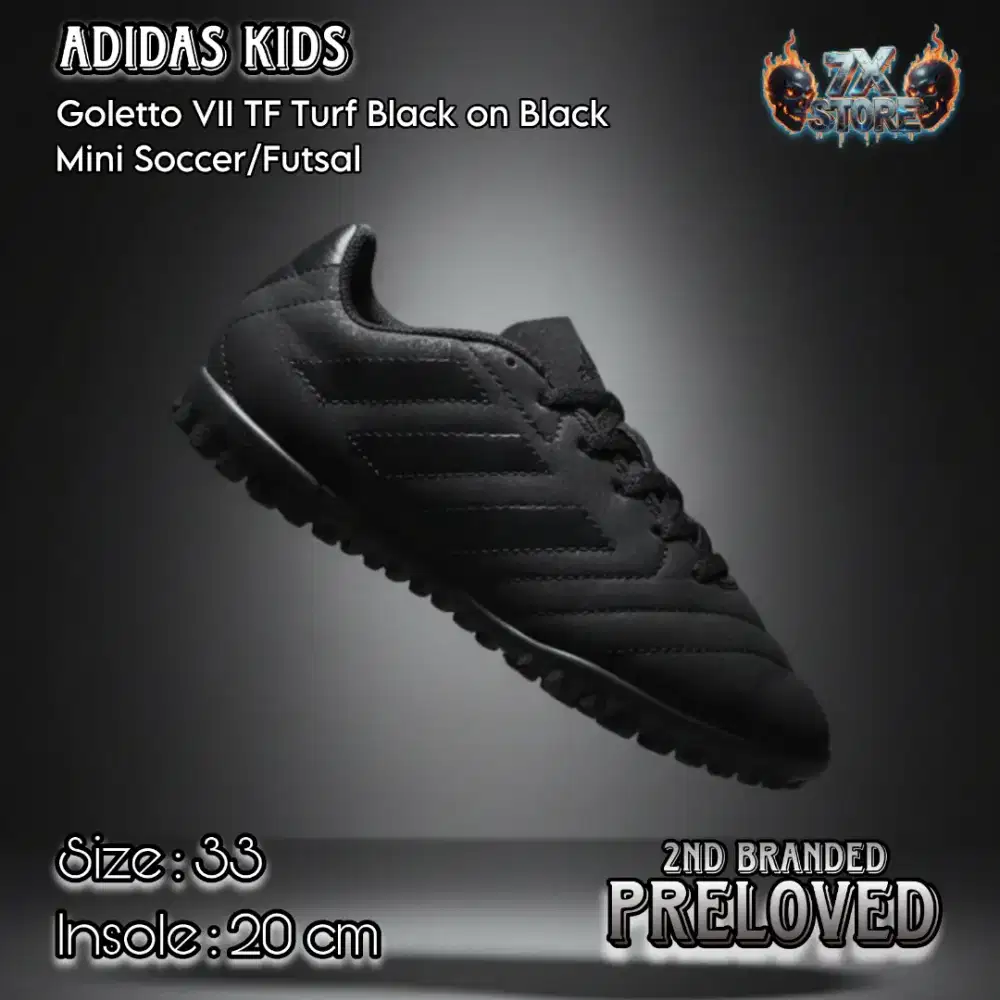SEPATU BOLA FUTSAL/MINI SOCCER ANAK COWO SEKOLAH HITAM ADDS PREDATOR